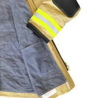 Ensemble veste et pantalon de pompier anti-coupure ignifuge jaune homologué CE avec bandes réfléchissantes pour équipement de protection individuelle de sauvetage