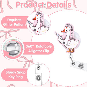Wholesale syringes, goose-shaped rotating pull tabs, acrylic glitter, nurse <b>ID</b> badges, employee time clocks, bow card <b>holders</b> - Product Image 3