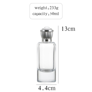 Flacon de parfum en verre de luxe personnalisé, flacon pulvérisateur transparent, flacon de parfum en verre de 50 ml - Product Image 2