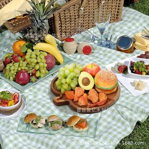 Wooden Deli <b>Snack</b> Board Acacia Wood <b>Tray</b> Maple Apple Turkey Pattern Serving Platter For Party Fruit And <b>Snacks</b> - Product Image 2