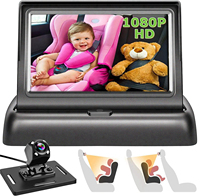Monitor mobil LCD TFT 4.3 inci, Monitor layar tampilan LCD bayi dapat dilipat dengan kamera