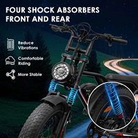Vélo Électrique Tout-Terrain en Gros d'Usine Certifié EN15194 UL2849, Stock UE/USA, Suspension Intégrale, Pneus Larges, Contrôle par Application