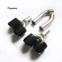 Tuyaux d'échappement Raymant en acier inoxydable et fibre de carbone pour la modification de l'échappement de Mercedes Benz GLS. Épaisseur du mur 1,5 mm