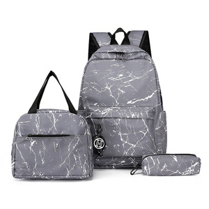 Casual Solid Color Classic Bulk <b>Backpack</b> Single Shoulder Pencil case Three Piece Set Student <b>Backpack</b> - Product Image 3