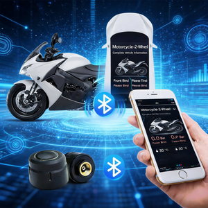 Système de surveillance de la pression des pneus sans fil avec capteur externe Bluetooth TPMS pour moto, commande intelligente par application, design personnalisé, bleu - Product Image 1