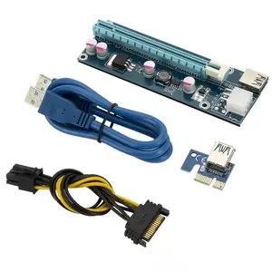 GPU PCI-E Riser Ver 006C 6-poliger Anschluss PCIe Express X1 zu X16 Riser-Karte USB 3.0 Graphics Extension Riser-Konverter kabel