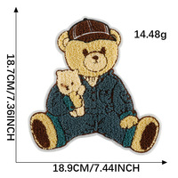 Grand patch brodé fait main en feutre chenille, à coudre, motif animaux mignons (chien, lapin)