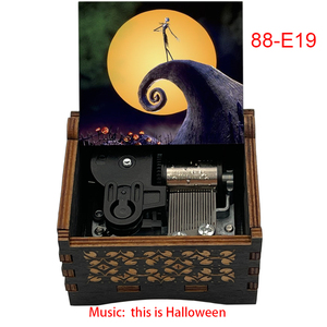 Boîte à <span class=keywords><strong>musique</strong></span> d'Halloween Le cauchemar avant Noël, mouvement à remonter, cadeau de Noël spécial et mignon en bois pour amis et famille - Product Image 3