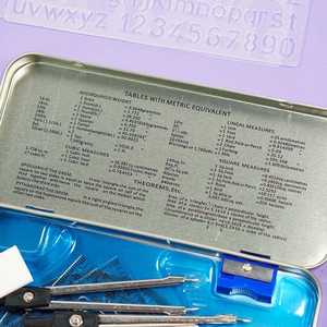 Schul bedarf Blechdose Mathe Set 13 Stück Instrument Iron Box Academy Mathematisches Set - Product Image 2