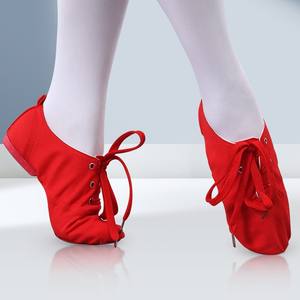 <span class=keywords><strong>Chaussures</strong></span> <span class=keywords><strong>de</strong></span> <span class=keywords><strong>danse</strong></span> jazz à <span class=keywords><strong>talon</strong></span> bas en toile unisexe pour femmes et hommes, taille complète, noir, rouge, blanc, rose, pas cher - Product Image 3