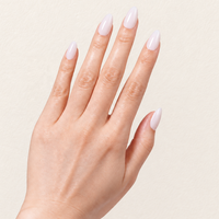 32 faux ongles réutilisables rose laiteux brillant, forme amande moyenne, à presser, étiquette privée, vente en gros personnalisée