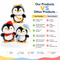 Nouveauté : Décoration de chambre esthétique, peluche pingouin super douce et apaisante avec rembourrage en coton PP pour enfants et adultes