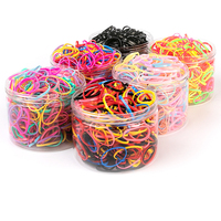Nuevo 1500/700/350 piezas en una caja de bandas de goma de color negro de alta elástico cuerda de pelo de los niños desechables pequeñas bandas de caucho