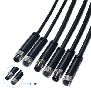 M8 Ip67 Waterdichte Automotive 24awg Soldeer Pcb Panel Mount Aansluiting Mannelijke Vrouwelijke Stekker 3 4 5 <span class=keywords><strong>6</strong></span> <span class=keywords><strong>Pin</strong></span> Pvc Sensorkabel - Product Image 1