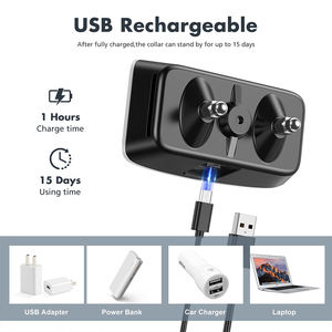 छोटे मध्यम कुत्तों के लिए रिचार्जेबल एंटी-छाल प्रशिक्षण कॉलर 7 समायोज्य संवेदनशीलता तीव्रता के स्तर बीप कंपन सफेद - Product Image 6