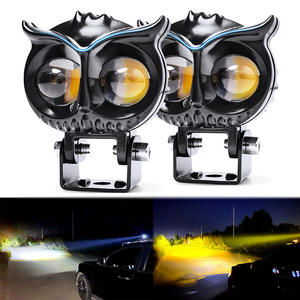 Prix de gros Phares antibrouillard LED 2,6 pouces, yeux d'ange bicolores, 60W, 12V-24V, mini projecteurs pour moto - Product Image 5