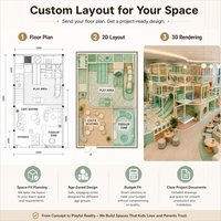 Parque Infantil Temático Urbano de Madera con Diseño Personalizado, Mercado de Juego, Paneles Sensoriales, Piscina de Bolas, Certificación CE ASTM, Proyecto para Centros Comerciales