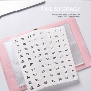 Bán buôn chất kết dính máy tính xách tay tùy chỉnh không thấm nước <span class=keywords><strong>A5</strong></span> PU da từ Loose-Leaf Tạp Chí 100 Phong Bì tiết kiệm thách thức - Product Image 4