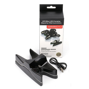 UFO-Soporte de cargador para mandos de <span class=keywords><strong>PS4</strong></span>, base de carga rápida con LED colorido, 5V de CC, controlador Dual - Product Image 5