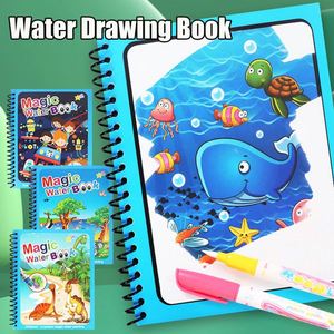Gran oferta, libro mágico colorido para pintar con agua, libro para colorear reutilizable, libro de dibujo mágico con bolígrafo para niños - Product Image 4