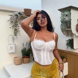 Corset <span class=keywords><strong>Bustier</strong></span> Ajusté <span class=keywords><strong>Grande</strong></span> <span class=keywords><strong>Taille</strong></span> en <span class=keywords><strong>Dentelle</strong></span> Sexy avec Baleines pour Femme Mature – Modèle Populaire - Product Image 1