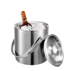 Özelleştirilebilir Logo 1/2/3L çift duvar paslanmaz çelik buz tokası ev kamp gece kulübü parti için kapaklı - Product Image 1