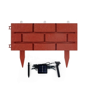 Easy to Assemble No Dig Solar Faux Brick Plastic Garden Edging <b>Border</b> for Outdoor Treated Nature - Product Image 1