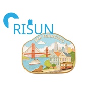 Personnalisé Californie San Francisco CA Souvenirs Pin Aimant San Francisco SF Golden Gate Bridge Paysage Émail Épinglette Badge