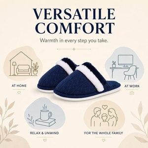 Pantuflas de <span class=keywords><strong>Invierno</strong></span> para <span class=keywords><strong>Mujer</strong></span>, Tejidas, <span class=keywords><strong>Cerradas</strong></span>, Forradas de Felpa Suave, Cálidas, para Interiores y Exteriores, con Suela Antideslizante de PVC - Product Image 4