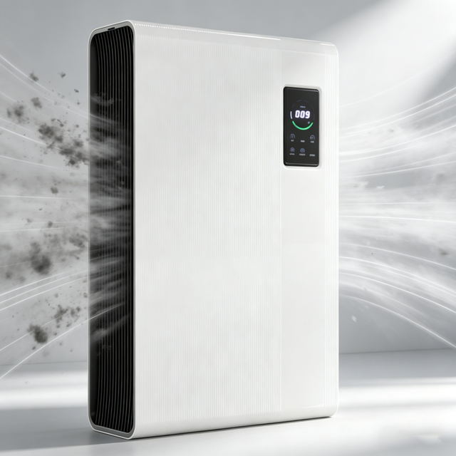 Large Capacity H13 Air Filter Dust Removal Dual Motors Air Purifier Wall Hung for Bedroom