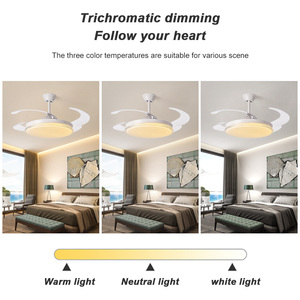 Ventilador De Techo Con Luz Ventilador De Techo De Diseño Ventilador De Techo Invisible Retráctil De 42 Pulgadas Con Luz Y Control Remoto - Product Image 5