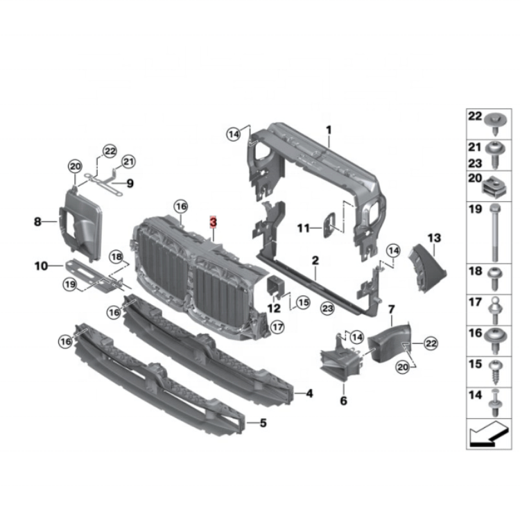 RIKA OEM 51749465348 Radiator Support Air Duct for BMW X7 G07