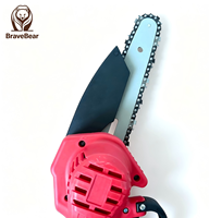 Mini-tronçonneuse électrique portable professionnelle industrielle BraveBear 21V, OEM, pour la découpe du bois, sans fil, à batterie lithium.