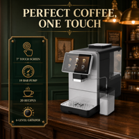 Máquina de Espresso Automática con Molinillo Integrado, Bomba de 19 Bares, Acero Inoxidable, Cafetera de Granos a Taza para Cafetería u Oficina, Venta al Por Mayor