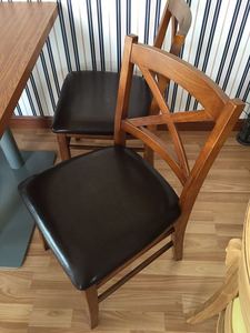 Silla de Comedor de Madera Maciza con Respaldo en X para Restaurantes, Bistro <span class=keywords><strong>Café</strong></span> Estilo <span class=keywords><strong>Moderno</strong></span> - Product Image 4