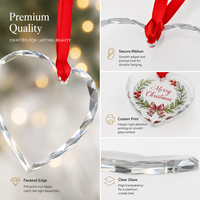 Adorno Navideño de Cristal Personalizado con Foto y Logotipo, Grabado Láser 3D, Decoración Colgante Ecológica, Regalos Familiares para las Fiestas