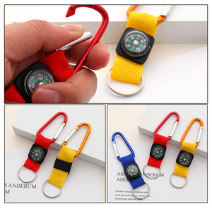 Chất lượng cao la bàn Keychain tùy chỉnh Carabiner với Laser khắc logo ngoài trời ngắn Carabiner dây buộc với la bàn - Product Image 3