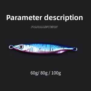 Esca Artificiale Dura in Metallo per <span class=keywords><strong>Pesca</strong></span> in Mare <span class=keywords><strong>da</strong></span> <span class=keywords><strong>Riva</strong></span> e <span class=keywords><strong>da</strong></span> Barca, 60/80/100 Grammi, Vibrante, Affondante, con Testa Piombata, Dedicata al Bass - Product Image 2