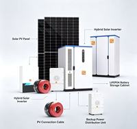Sistem Tenaga Surya Hibrida Silikon Monokristalin 5kWh-30kWh dengan Baterai Lithium LiFePO4 untuk Penyimpanan Energi Rumah, Kit Tenaga Surya AC Lengkap