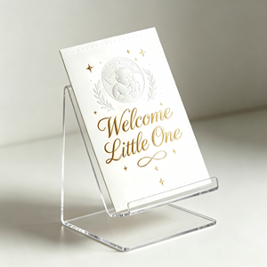 <span class=keywords><strong>Carte</strong></span> de vœux pour la <span class=keywords><strong>naissance</strong></span> d'un bébé en papier artistique gaufré avec feuille d'or, <span class=keywords><strong>carte</strong></span> artisanale exquise pour la célébration de la <span class=keywords><strong>naissance</strong></span>, <span class=keywords><strong>cadeau</strong></span> - Product Image 2
