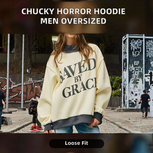 Sudadera con capucha extragrande de punto con estampado por transferencia térmica, anti-bolitas, cuello redondo, diseño personalizado para otoño - Product Image 2