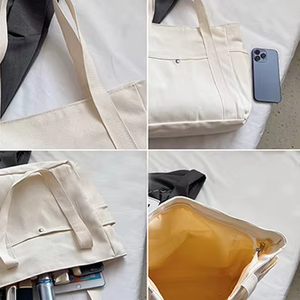 Customized Natural <strong>Tote</strong> <strong>Bag</strong> for <strong>Women</strong> Large Capacity <strong>Tote</strong> <strong>Bags</strong> for College Students with Pocket <strong>Canvas</strong> for Work Going Book <strong>Bag</strong> - Product Image 4