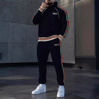 Ensemble de survêtement à capuche pour homme, automne-hiver, en velours épais, décontracté, sport, deux pièces