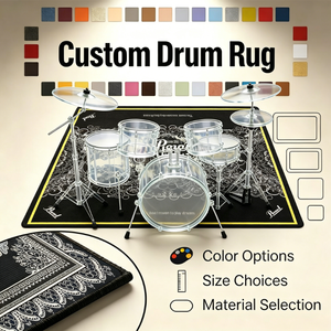 Tappetino per Batteria Personalizzato con <span class=keywords><strong>Logo</strong></span> del Marchio, Antiscivolo per Studio <span class=keywords><strong>Musicale</strong></span>, Sala <span class=keywords><strong>Band</strong></span> e Decorazione del Palco - Product Image 1
