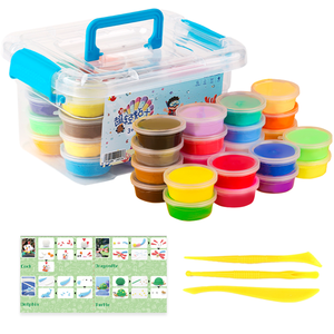 ดินน้ำมันแห้งเร็ว 24 สี น้ำหนักเบาพิเศษ ขายส่ง ชุดของเล่นดินปั้นสำหรับเด็ก พร้อมอุปกรณ์ รองรับ OEM ODM โลโก้และบรรจุภัณฑ์แบบกำหนดเอง - Product Image 1