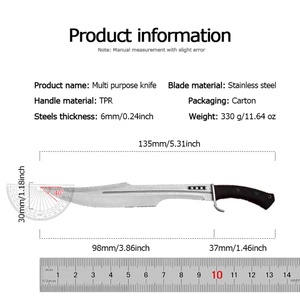 Couteau de survie tactique personnalisable HONSHU, lame en acier inoxydable D2, pointe clip, bord droit, manche en caoutchouc, OEM - Product Image 5