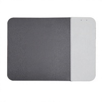 Tapis de souris sans fil en cuir PU et caoutchouc, design minimaliste, compatible Qi, charge rapide 15W, port USB C