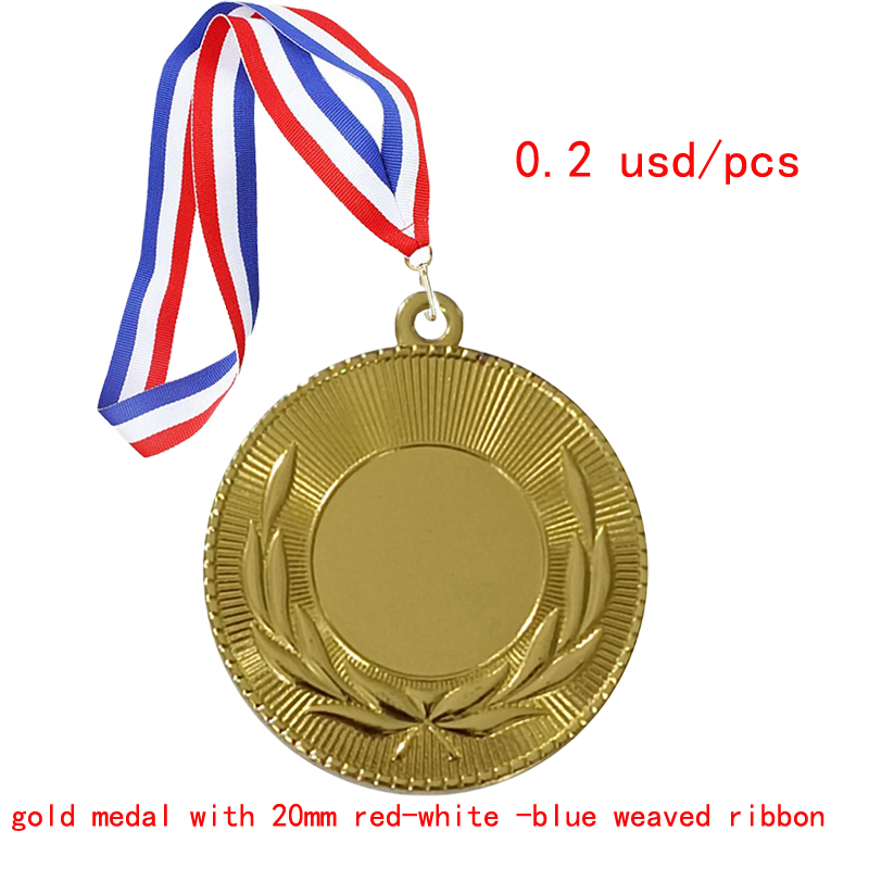 Gold with 20mm red-white-blue ribbon