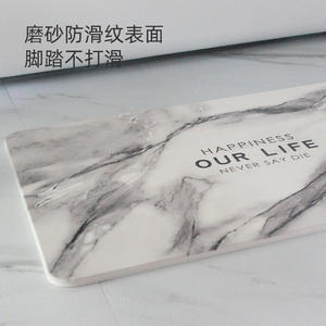 แผ่นรองอาบน้ำดินไดอะตอมเมียส์สุดหรู รูปทรงสี่เหลี่ยมผืนผ้า กันลื่น แห้งเร็ว สำหรับใช้ในห้องน้ำที่บ้าน สีพื้น ลายหินอ่อน - Product Image 2