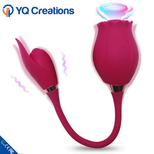 Vibromasseur en Silicone pour femme, jouets sexuels en forme de Rose, vibromasseur de langue, rouge et Rose, succion pour mamelon, 4 pièces - Product Image 4